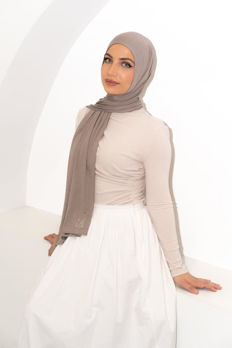 Bamboo Jersey Hijab - ASH GREY