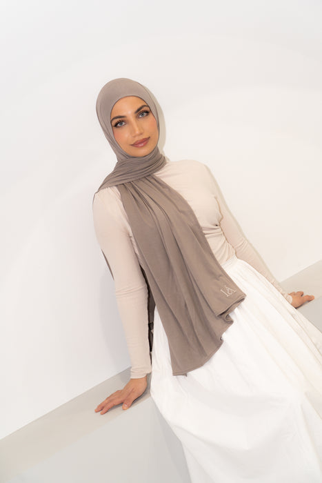 Bamboo Jersey Hijab - ASH GREY