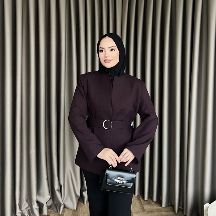 The Noir Belted Jacket - RUBY