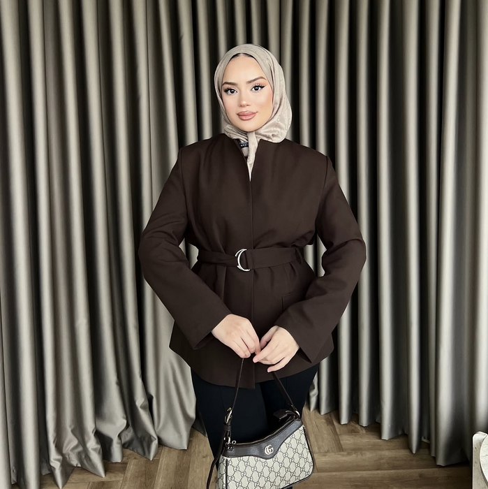 The Noir Belted Jacket - ESPRESSO