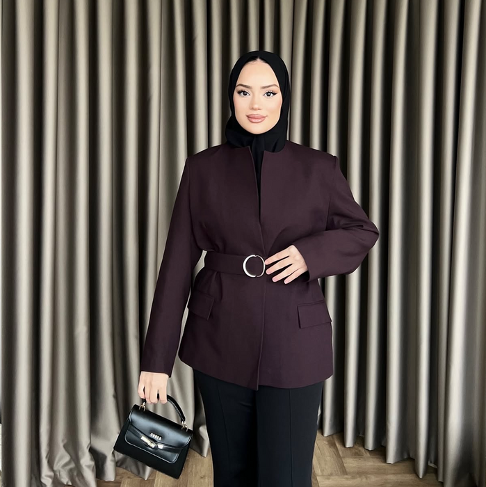 The Noir Belted Jacket - RUBY